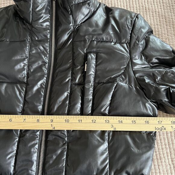 Michael Michael Kors Jacket Womens Petite Petite Black Puffer Quilted Down Coat - Picture 15 of 16